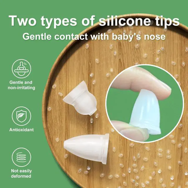 Alt view image 4 of 7 - Baby Nasal Aspirator for Newborns & Toddlers Manual Nose Sucker, BPA-Free Soft Silicone Tips, Anti-Reflux Design, Easy to Clean, with Storage Box & Booger Clip