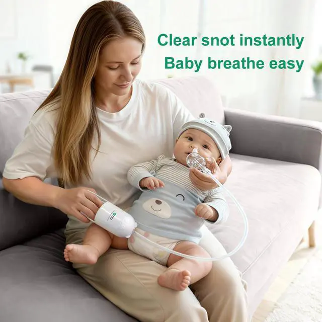 Alt view image 5 of 7 - Baby Nasal Aspirator for Newborns & Toddlers Manual Nose Sucker, BPA-Free Soft Silicone Tips, Anti-Reflux Design, Easy to Clean, with Storage Box & Booger Clip