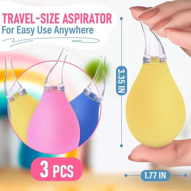 Alt view image 2 of 7 - 3 Pcs Nose Bulb Syringe for Baby, 3.35", Odor-Free PVC & Silicone