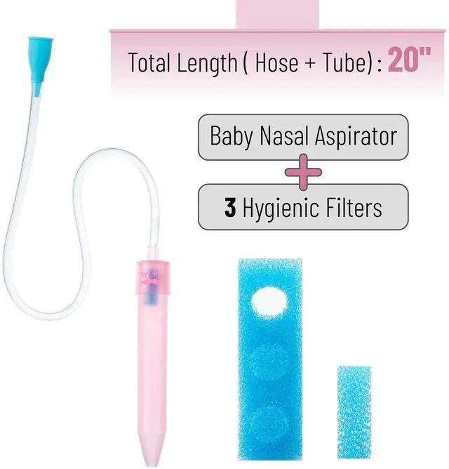 Alt view image 2 of 7 - Baby Nasal Aspirator with 3 Extra Hygiene Filters, Pink