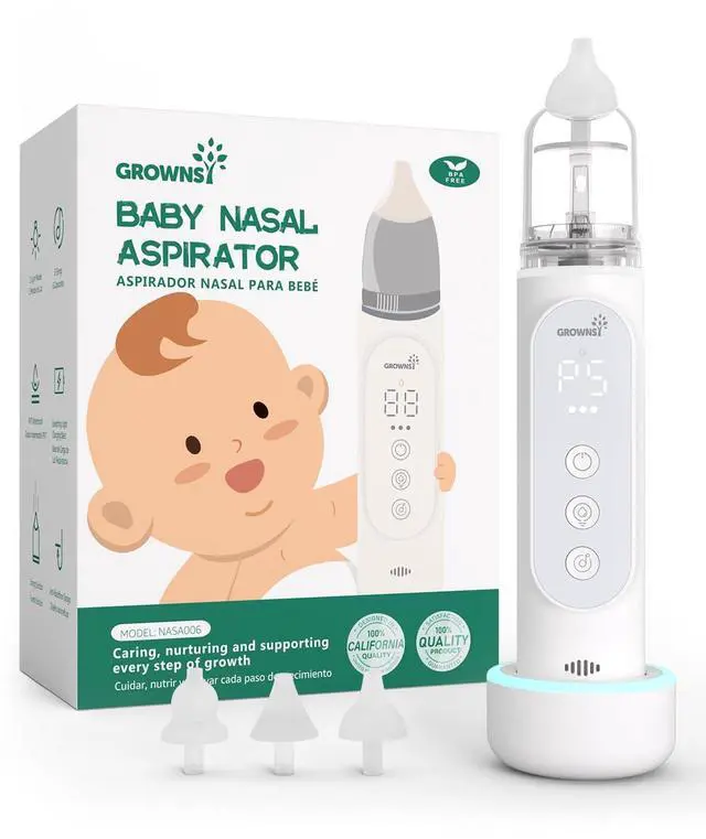 Main image of Nasal Aspirator for Baby, Upgraded 5 Suction Levels Baby Nose Sucker, IPX7 Waterproof Electric Nose Suction for Baby, Booger Sucker for Toddlers with Automatic Cleaning &Music &Light Functions