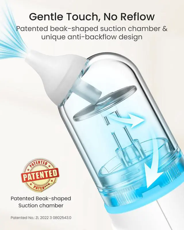 Alt view image 5 of 7 - Nasal Aspirator for Baby, Upgraded 5 Suction Levels Baby Nose Sucker, IPX7 Waterproof Electric Nose Suction for Baby, Booger Sucker for Toddlers with Automatic Cleaning &Music &Light Functions