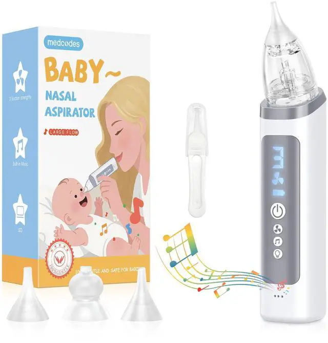 Main image of Nasal Aspirator for Baby, Electric Nose Sucker for Baby & Toddler, Congestion Relief with 3 Levels Suction,Soothing Light & Nursery Rhymes (Large A)