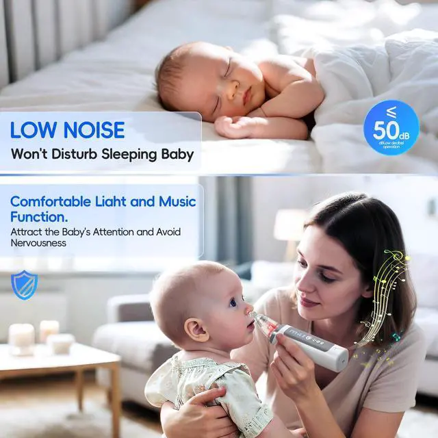 Alt view image 2 of 7 - Nasal Aspirator for Baby, Electric Nose Sucker for Baby & Toddler, Congestion Relief with 3 Levels Suction,Soothing Light & Nursery Rhymes (Large A)