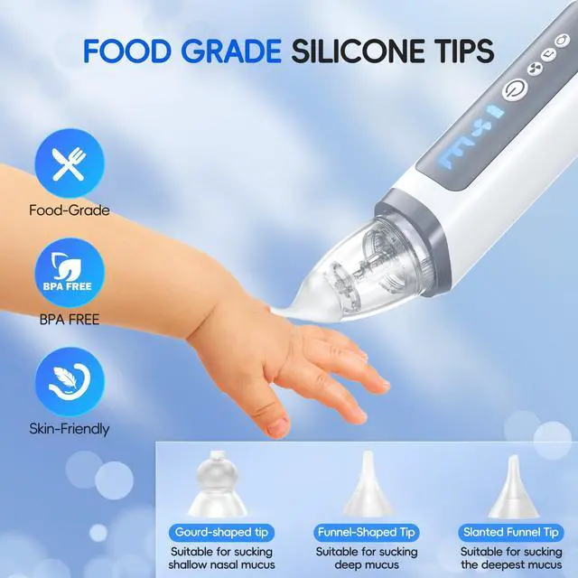 Alt view image 4 of 7 - Nasal Aspirator for Baby, Electric Nose Sucker for Baby & Toddler, Congestion Relief with 3 Levels Suction,Soothing Light & Nursery Rhymes (Large A)