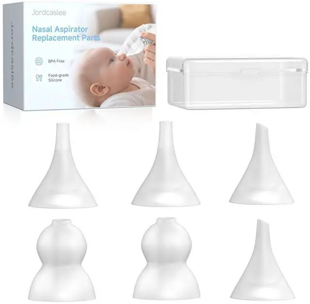 Main image of Nasal Aspirator Replacement Tips 6 Pcs, Food-Grade Silicone, Soft Baby Nose Sucker Replacement Parts Compatible with GROWNSY, Watolt, LittleTora, HEYVALUE, Cocobela, X-Bosak
