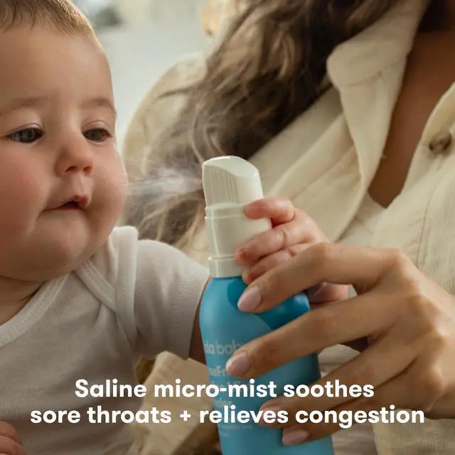 Alt view image 3 of 7 - Baby NoseFrida Saline Mist Nasal Inhaler, Decongestant Spray for Congestion & Allergy Relief for Babies + Kids, Nasal Saline Spray, Soothes Stuffy Nose & Sore Throat, Includes Mask