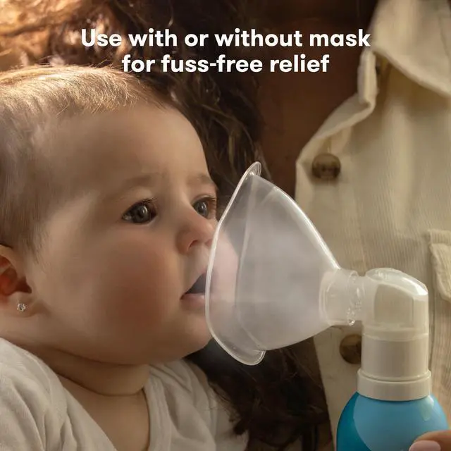 Alt view image 4 of 7 - Baby NoseFrida Saline Mist Nasal Inhaler, Decongestant Spray for Congestion & Allergy Relief for Babies + Kids, Nasal Saline Spray, Soothes Stuffy Nose & Sore Throat, Includes Mask