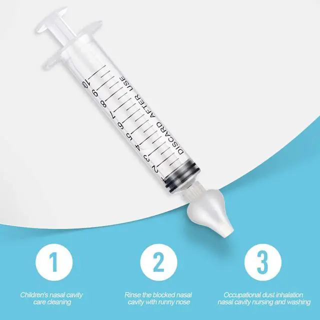 Alt view image 2 of 7 - Baby Nasal Aspirator, 2 Box Professional Syringe Baby Nasal Irrigator Infant Nose Cleaner Rinsing Device with Cleanable and Reusable Silicone Nasal Suction Tip