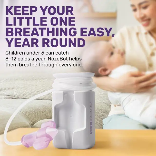 Alt view image 5 of 7 - NozeBot On the Go Nasal Aspirator - Pediatric ENT Designed Electric Nose Sucker for Babies and Toddlers, Portable and Easy to Clean, Battery Powered Relief for Mild Congestion