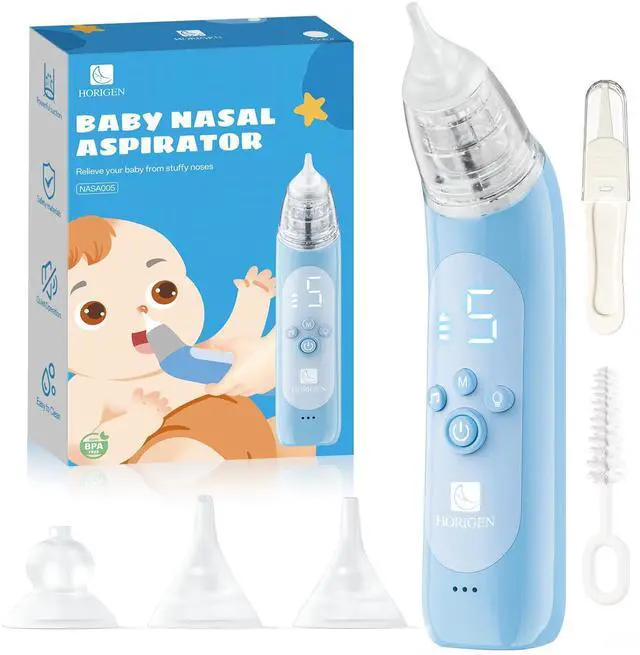 Main image of Nasal Aspirator for Baby, Electric Baby Nose Suction with 5 Adjustable Levels Suction, USB-C Rechargeable Mucus Cleaner with Lights and Music, Baby Nasal Aspirator for Toddler with 3 Silicone Tip