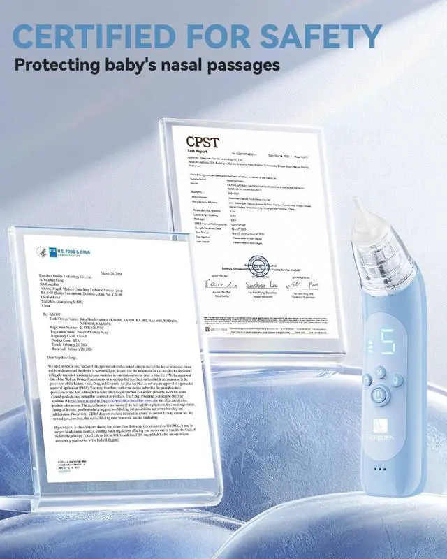 Alt view image 7 of 7 - Nasal Aspirator for Baby, Electric Baby Nose Suction with 5 Adjustable Levels Suction, USB-C Rechargeable Mucus Cleaner with Lights and Music, Baby Nasal Aspirator for Toddler with 3 Silicone Tip