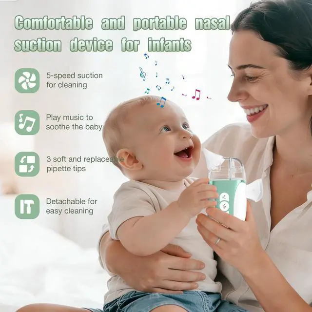 Alt view image 3 of 7 - Electric Nasal Aspirator for Baby, 2-in-1 Nose Sucker with Spray, Full Kit