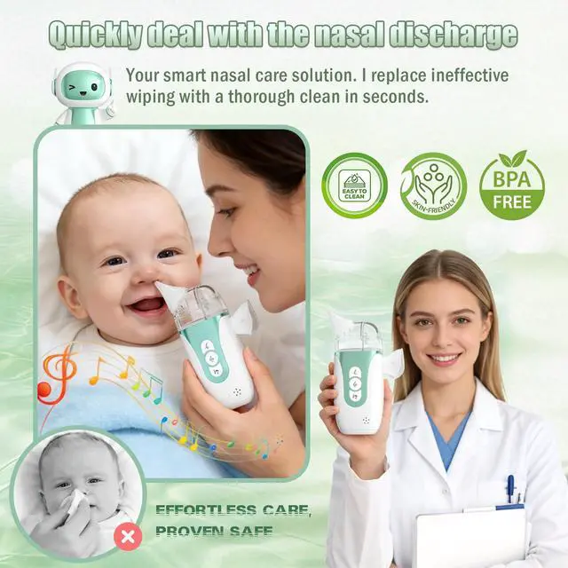 Alt view image 2 of 7 - Electric Nasal Aspirator for Baby, 2-in-1 Nose Sucker with Spray, Full Kit