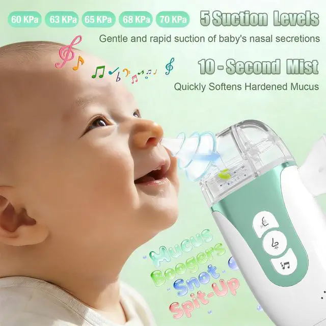 Alt view image 4 of 7 - Electric Nasal Aspirator for Baby, 2-in-1 Nose Sucker with Spray, Full Kit