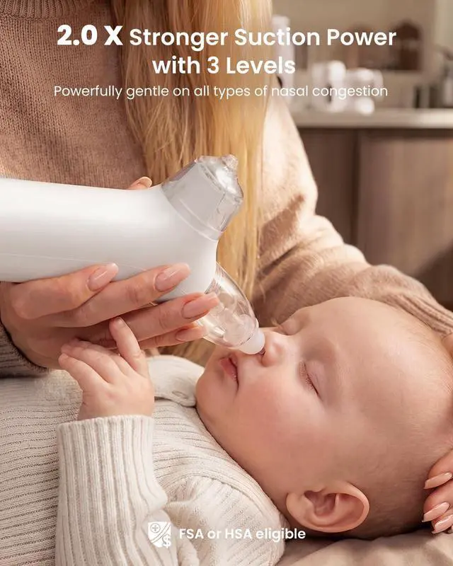 Alt view image 3 of 7 - SniffEase Spa 3-in-1 Nasal Aspirator for Baby Spray, Suction & Mist, Hospital-Grade Powerful Electric Nose Suction with Soothing Light & Music, Larger Chamber (Grey)