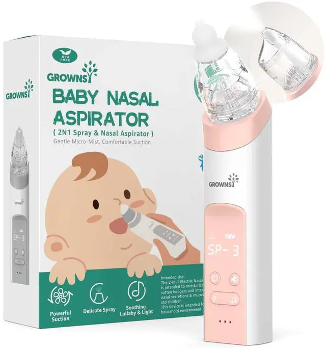 Main image of 2-in-1 Baby Nasal Aspirator, Electric Nose Spray & Suction, Pink