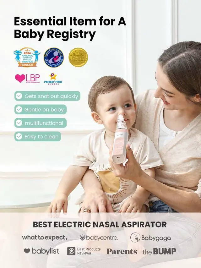 Alt view image 4 of 7 - 2-in-1 Baby Nasal Aspirator, Electric Nose Spray & Suction, Pink