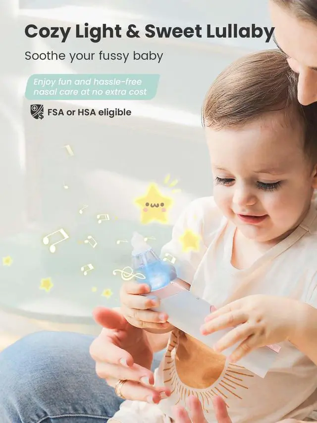 Alt view image 6 of 7 - 2-in-1 Baby Nasal Aspirator, Electric Nose Spray & Suction, Pink