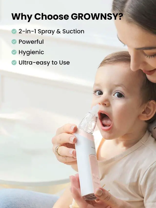 Alt view image 5 of 7 - 2-in-1 Baby Nasal Aspirator, Electric Nose Spray & Suction, Pink