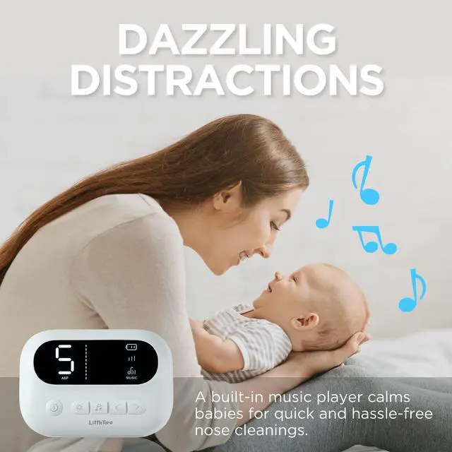 Alt view image 3 of 7 - Pro Baby Nasal Aspirator - Built-in Music & Night Light - Rechargeable Nose Booger Sucker for Infants Babies Kids Toddlers - Snot Removal
