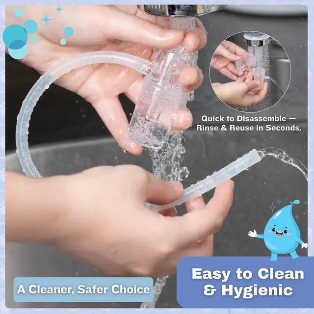 Alt view image 5 of 7 - Baby Nasal Aspirator Powerful Hand Pump Nose Sucker | Booger Sucker with Rounded Non-Invasive Nozzle | Quiet and Strong Suction Nose Cleaner for Infants and Toddlers, Made in Taiwan