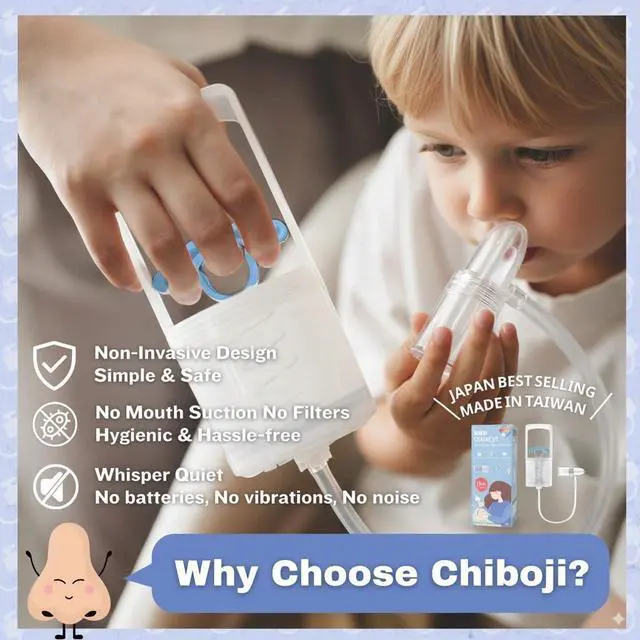 Alt view image 4 of 7 - Baby Nasal Aspirator Powerful Hand Pump Nose Sucker | Booger Sucker with Rounded Non-Invasive Nozzle | Quiet and Strong Suction Nose Cleaner for Infants and Toddlers, Made in Taiwan