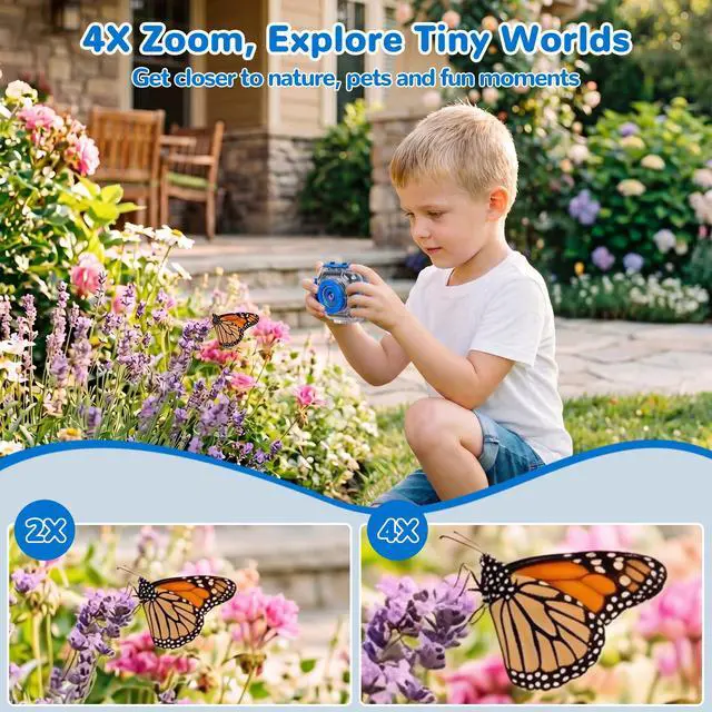 Alt view image 4 of 7 - Pool Toy & Kids Underwater Camera - IP68 Waterproof Action Camera for Boys Ages 3-12, 1080P Video, 32GB Card, Mount for Bike & More, Birthday Gift for Diving, Swimming, Riding, Snorkeling