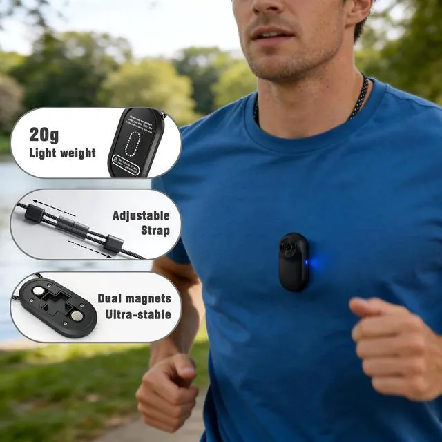 Alt view image 2 of 7 - Mini Body Camera with Audio and Video Recording for Snorkeling(Black)