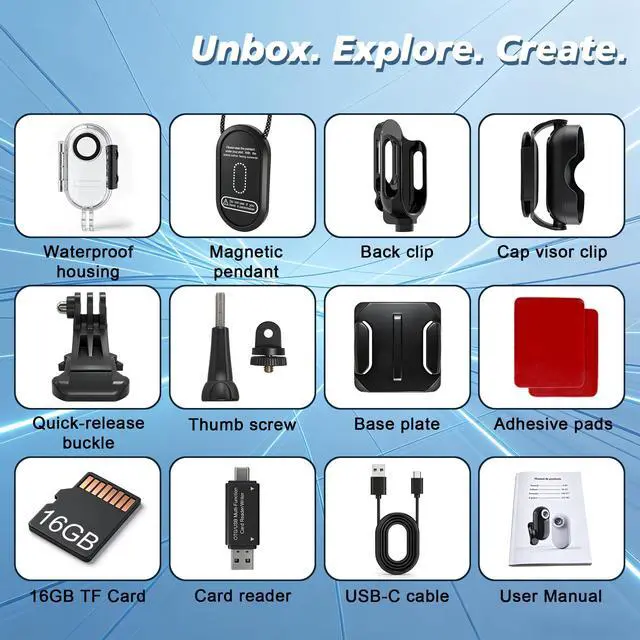 Alt view image 7 of 7 - Mini Body Camera with Audio and Video Recording for Snorkeling(Black)