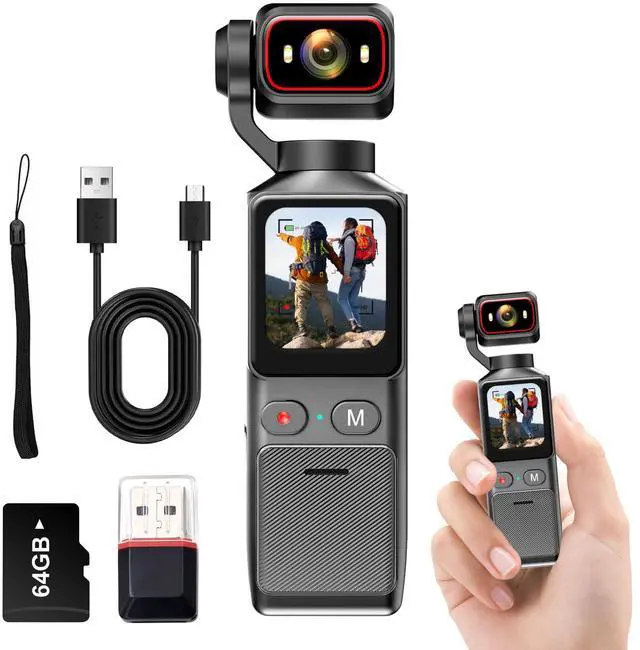 Main image of 4K Handheld Vlogging Camera, WiFi Pocket Action Camera, Anti-Shake Body Cam