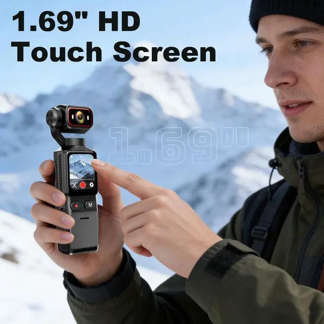 Alt view image 5 of 7 - 4K Handheld Vlogging Camera, WiFi Pocket Action Camera, Anti-Shake Body Cam