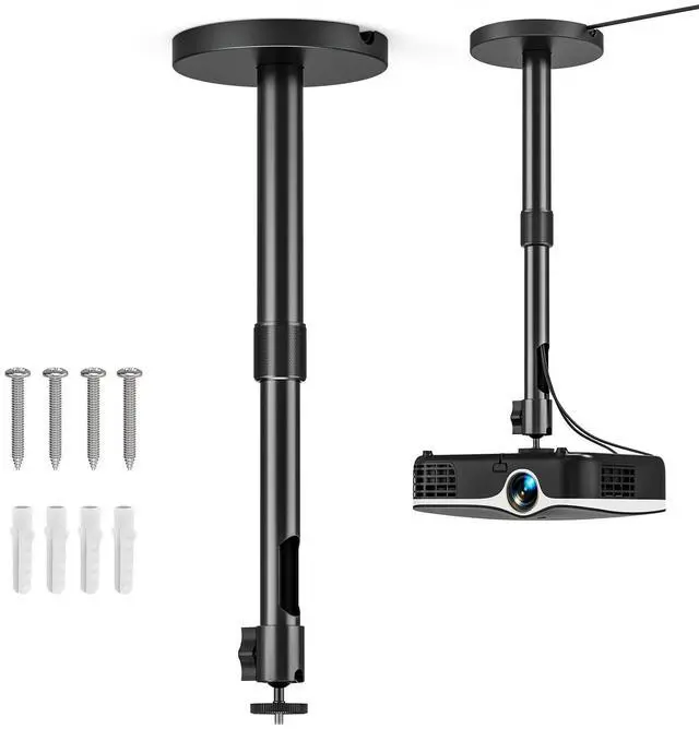 Main image of Projector Ceiling Mount, 10.8" - 15" Extendable Length Ceiling Projector Stand with 1/4" Screw, Compatible with TMY, HAPPRUN, Aurzen & Most Device, 360° Rotation & 120° tilt for Ceiling Wall Use