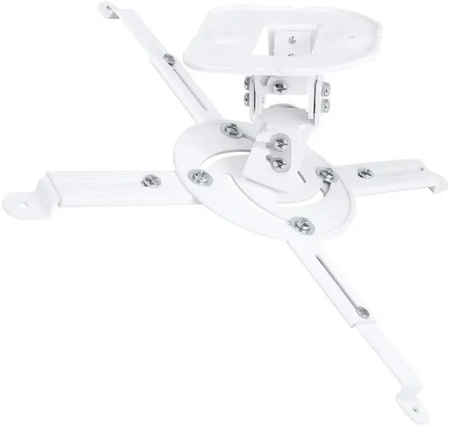 Main image of Full Motion Universal Projector Ceiling Mount Bracket with Adjustable Extendable Arms Rotating Swivel Tilt and Low Profile Mount for Home and Office Projector (White)
