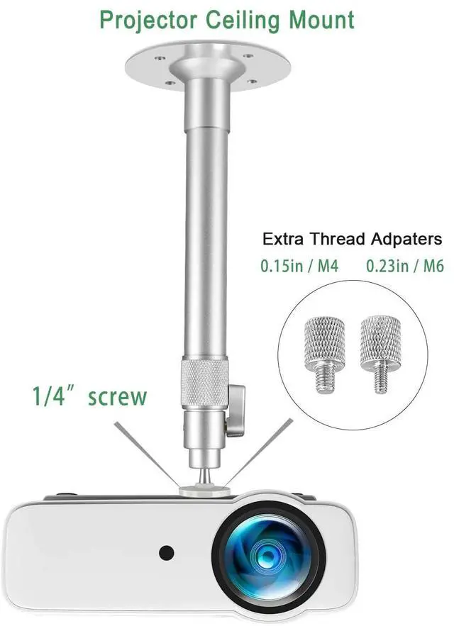 Alt view image 5 of 7 - Upgraded Projector Mount, 360° Rotation 90° Tilt Adjustable 14-24in, Projector Wall Mount, Telescope Projectors Ceiling Mounts Compatible with Aurzen TMY HAPPRUN Yaber & Most Projectors