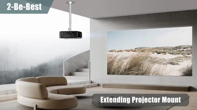Alt view image 7 of 7 - Upgraded Projector Mount, 360° Rotation 90° Tilt Adjustable 14-24in, Projector Wall Mount, Telescope Projectors Ceiling Mounts Compatible with Aurzen TMY HAPPRUN Yaber & Most Projectors