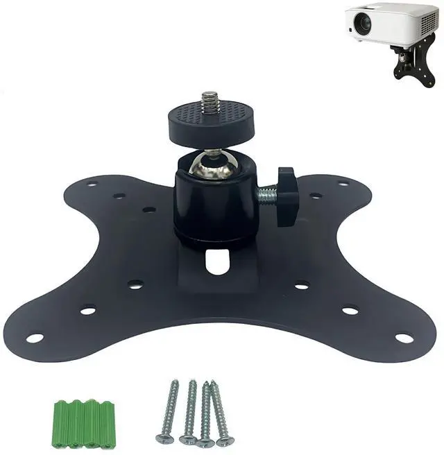 Main image of Mini Projector Ceiling Mount with 360-Degree Ball Head, Desktop Stand, Projector Wall Mount Universal Compatibility, 1/4 Thread, Camera Mount Includes Mounting Screws