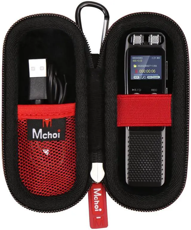 Main image of Hard Case Suitable for Digital Voice Recorder Voice Activated Recorder, MP3/MP4 Players, USB Cable, Earphones-Bose QC20, Memory Cards, Case Only