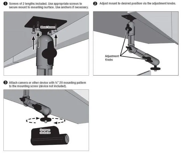 Alt view image 4 of 4 - Mounts - Camera Wall Mount Robust Aluminum Construction Easy Installation Precision adjustments to capture any angle Great security camera mount for CCTV cameras, camcorders, and more