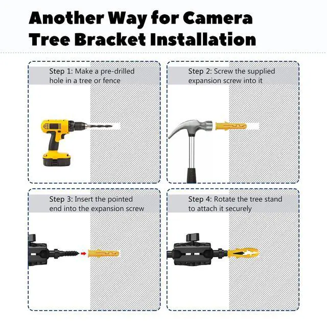 Alt view image 7 of 7 - Adjustable Trail Camera Tree Mount: Game & Hunting Camera Outdoor Mounting Bracket Holder with Double 360° Swivel Tilt Ball Joints, 4 Pack