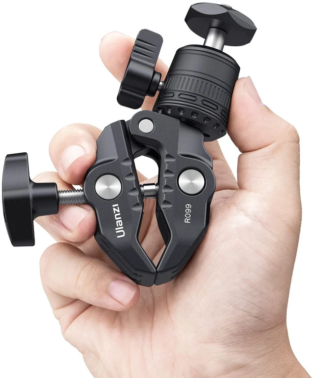 Alt view image 7 of 7 - R099 Super Clamp Camera Mount with 360° Ballhead | Clamps 0.51-2.36in Pole Tube, 3.3lb Load, for Bike Motorcycle Handlebar Insta360 GoPro DJI Phone DSLR Light Monitor