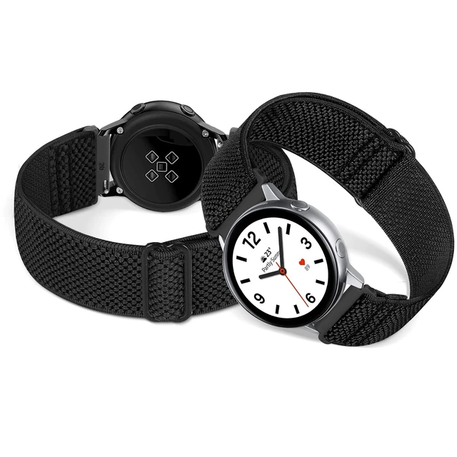 Alt view image 4 of 7 - Compatible with 16mm 18mm 19mm 20mm 22mm 24mm Watch Bands Quick Release Replacement Wristband,Adjustable Stretchy Nylon Solo Loop Straps Fabric Braided Sport Elastic Bands for Men Women