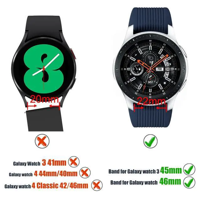 Alt view image 2 of 6 - Compatible for Samsung Galaxy Watch 3 45mm Band/Galaxy Watch 46mm/Gear S3 Frontier, 22mm Smart Watch Bands Silicone Quick Release Strap for Men, 3 Pack of Black/Dark Blue/Space Gray