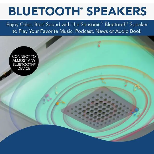 Alt view image 4 of 7 - FG800RGBS Genuine Replacement Cover (Bath Fan Not Included) with ChromaComfort LED Light and Sensonic Bluetooth Speaker, Fits Select Bathroom Fan Models