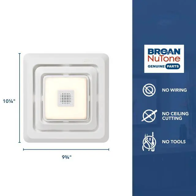 Alt view image 3 of 7 - FG800SPK Bluetooth Speaker Bathroom Exhaust Grille Cover with LED Light,