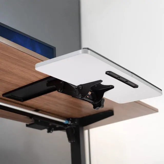 Alt view image 7 of 7 - Adjustable Computer Keyboard and Mouse Platform Tray, Ergonomic Under Table Desk Mount Drawer, MOUNT-KB01