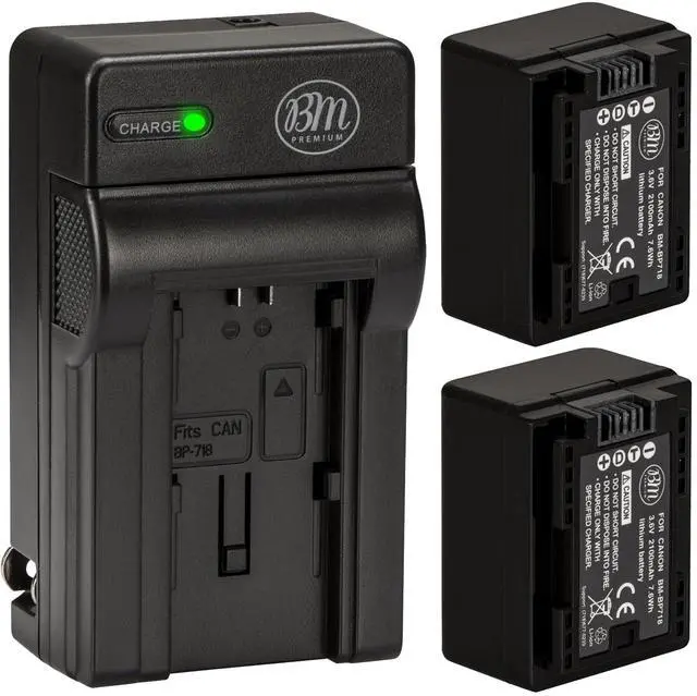Main image of 2 BP-718 Batteries and Charger for Canon Vixia HFR80, HFR82, HFR800, HFR70, HFR72, HFR700, HFM500, HFR30, HFR32, HFR300, HFR40, HFR42, HFR400, HFR50, HFR52, HFR500, HFR60, HFR62, HFR600