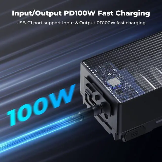 Alt view image 2 of 7 - V Mount Battery 99Wh PD100W USB-C Fast Charging V-Mount Battery