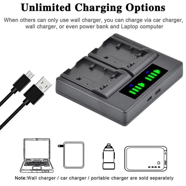 Alt view image 7 of 7 - 2Packs VW-VBT380 VW-VBT190 Battery (3900mAh) + Dual USB Charger for Panasonic HC-V210, HC-V250, HC-V380, HC-V510, HC-V520, HC-V550, HC-V710, HC-V720, HC-V750, HC-V770, HC-VX870 Cameras