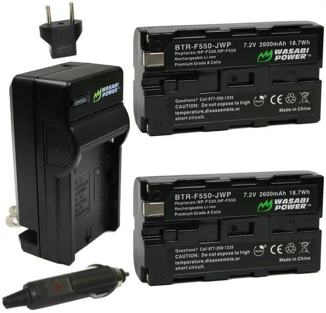 Main image of Battery (2-Pack) and Charger for Sony NP-F330, NP-F530, NP-F550, NP-F570 (L Series) and CN-160, CN-216, CN126 Series & Atomos Ninja V, Shinobi, Shogun 7, BMPCC 6K Pro and More